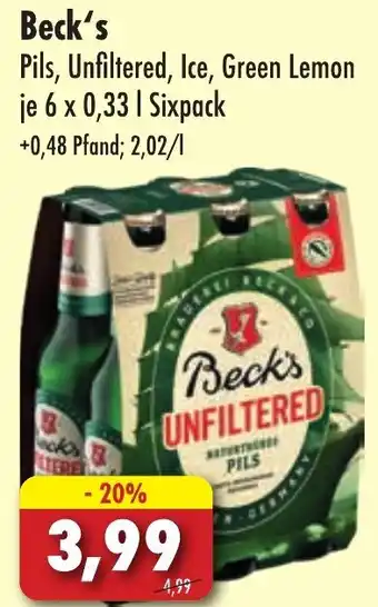 Lösch Depot Beck's Pils 6x0,33 L Sixpack Angebot