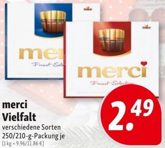 Nah & Frisch merci Vielfalt 250/210 g Packung Angebot