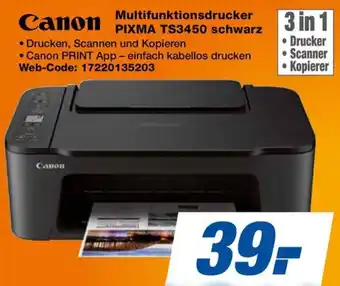 Expert Canon Multifunktionsdrucker PIXMA TS3450 schwarz Angebot