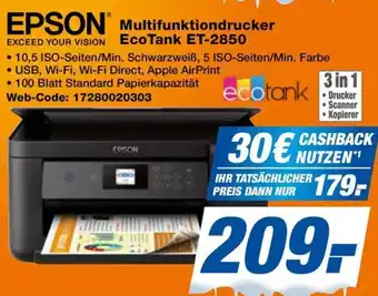 Expert EPSON Multifunktiondrucker EcoTank ET-2850 Angebot