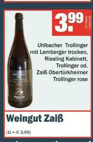 Benz Getränke Weingut Zaiß Angebot