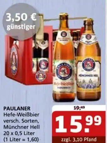 Getränke Quelle PAULANER Hefe-Weißbier 20 x 0,5 Liter Angebot