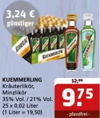 Getränke Quelle KUEMMERLING Kräuterlikör 25x0,02 Liter Angebot