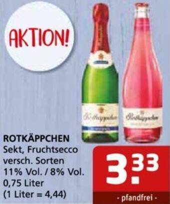 Getränke Quelle ROTKÄPPCHEN Sekt, Fruchtsecco 0,75 Liter Angebot