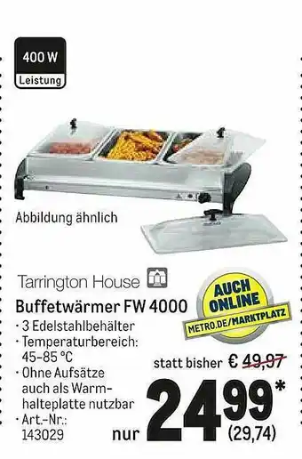 METRO Tarrington House Buffetwärmer Fw 4000 Angebot