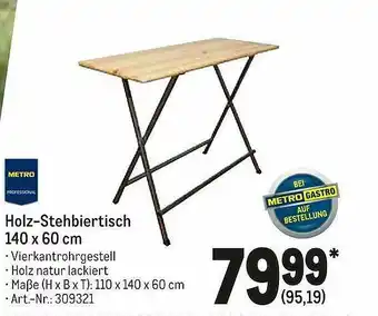 METRO Holz-stehbiertisch 140 X 60 Cm Metro Professional Angebot