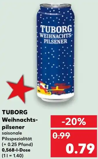 Kaufland TUBORG Weihnachtspilsener 0,568 L Dose Angebot