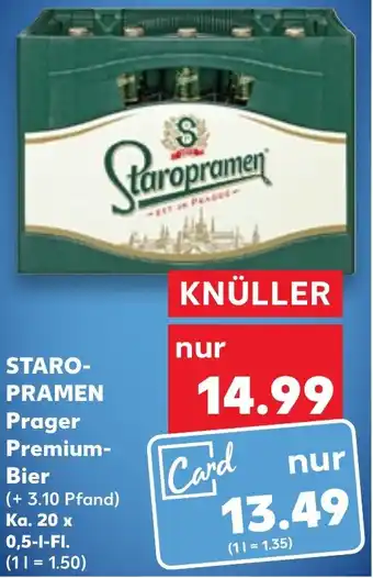 Kaufland STAROPRAMEN Prager Premium Bier Ka. 20x0,5 L-Fl. Angebot