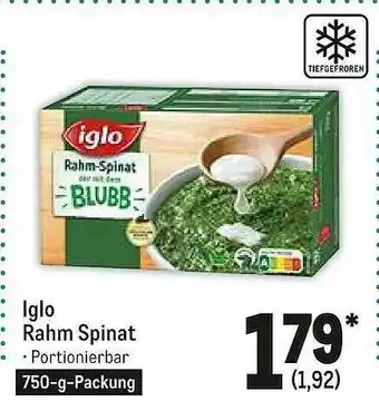 METRO Iglo Rahm Spinat Angebot