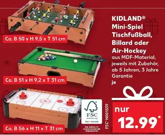 Kaufland KIDLAND Mini-Spiel Tischfußball, Billard oder Air-Hockey Angebot