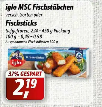 Simmel Iglo Msc Fischstäbchen Oder Fichsticks Angebot