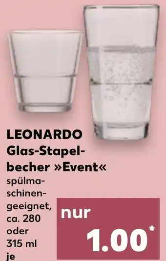 Kaufland LEONARDO Glas-Stapelbecher Event Angebot