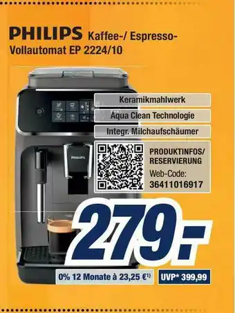 Expert Bening Philips Kaffee- Espresso- Vollautomat Ep 2224 10 Angebot