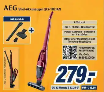 Expert Bening Aeg Stiel-akkusauger Qx7-1ultan Angebot