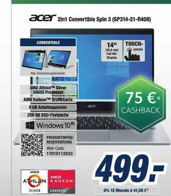 Expert Bening Acer 2in1 Convertible Spin 3 (sp314-21-r408) Angebot