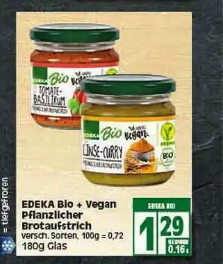 Elli Markt Edeka Bio + Vegan Pflanzlicher Brotaufstrich Angebot