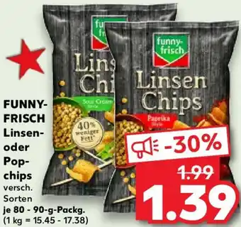 Kaufland FUNNY-FRISCH Linsen oder Popchips 80-90 g Packg. Angebot