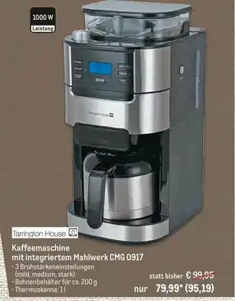 METRO Tarrington House Kaffeemaschine Mit Integriertem Mahlwerk Cmg 0917 Angebot