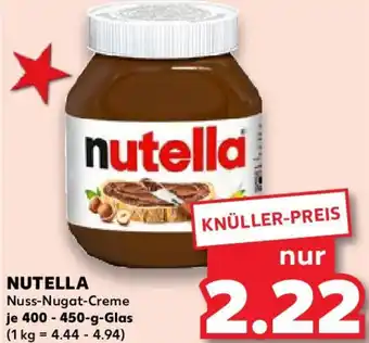 Kaufland NUTELLA Nuss-Nugat Creme 400-450 g Glas Angebot