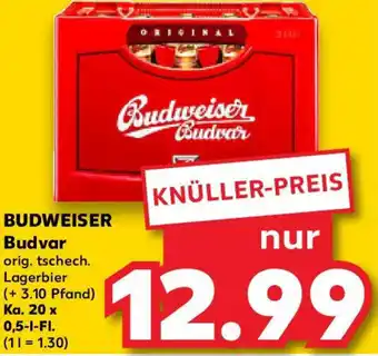 Kaufland BUDWEISER Budvar Ka. 20 x 0,5-I-FI. Angebot