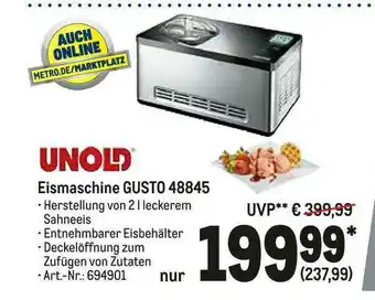 METRO Unold Eismaschine Gusto 48845 Angebot