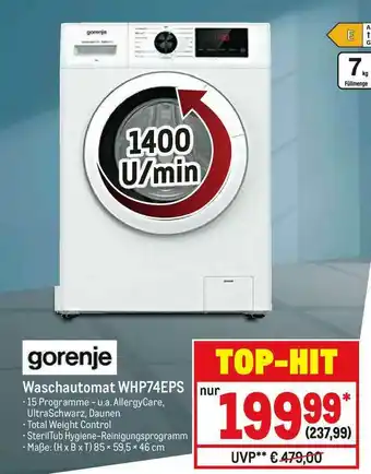 METRO Gorenje Waschautomat Whp74eps Angebot