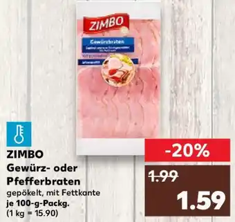 Kaufland ZIMBO Gewürz oder Pfefferbraten 100 g Packg. Angebot