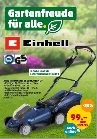 PENNY Einhell Akku Rasenmäher BG-ARM2033M Li Angebot