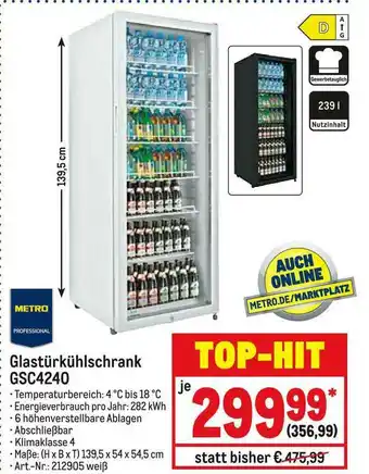 METRO Glastürkühlschrank Gsc4240 Angebot