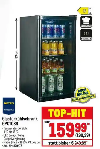 METRO Glastürkühlschrank Gpc1088 Angebot