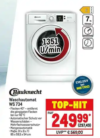 METRO Bauknecht Waschautomat Ws 734 Angebot