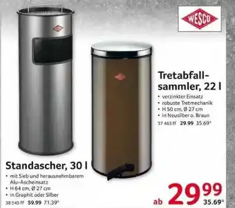 Selgros Standascher 30l Tretabfall-sammloer 22 L Wesco Angebot