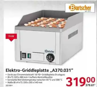 Selgros Elektro-griddleplatte „a370.031” Angebot