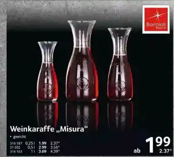 Selgros Weinkaraffe „misura” Angebot