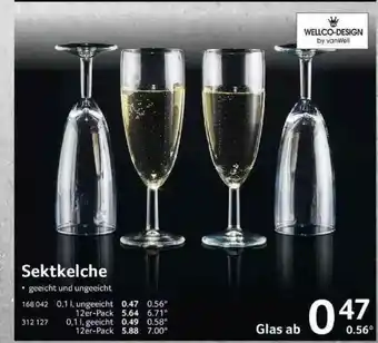 Selgros Sektkelche Wellco-design Angebot