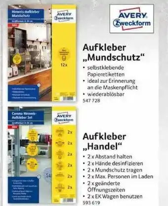 Selgros Aufkleber „mundschutz” Aufkleber „handel” Angebot