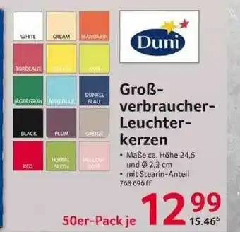 Selgros Groß-verbraucher-leuchter-kerzen Duni Angebot