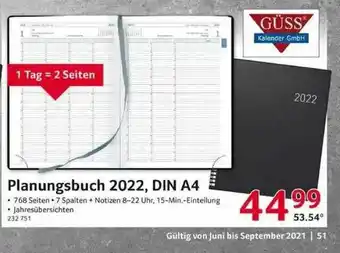 Selgros Planungsbuch 2022 Din A4 Güss Angebot