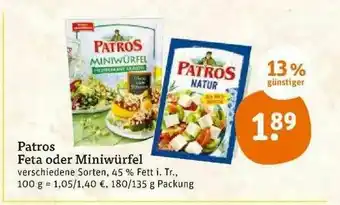 tegut Patros Feta Oder Miniwürfel Angebot