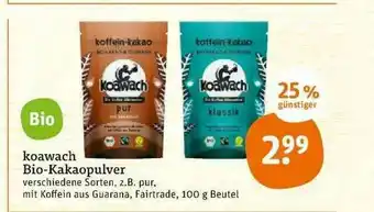 tegut Koawach Bio-kakaopulver Verschiedene Sorten Angebot