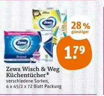 tegut Zewa Wisch & Weg Küchentücher Verschiedene Sorten Angebot