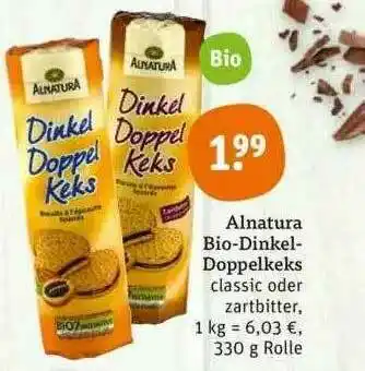 tegut Alnatura Bio-dinkel-doppelkeks Classic Oder Zarbitter Angebot