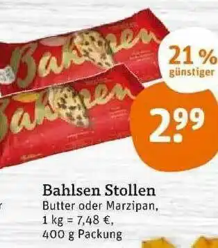 tegut Bahlsen Stollen Butter Oder Marzipan Angebot