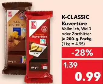 Kaufland K-CLASSIC Kuvertüre 200 g Packg. Angebot