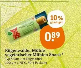 tegut Rügenwalder Mühle Vegetarischer Mühlen Snack Angebot