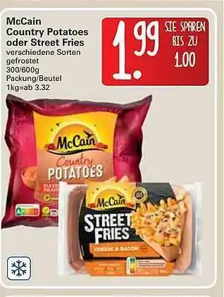 WEZ Mccain Country Potatoes Oder Street Fries Angebot