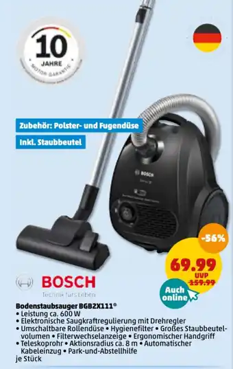 PENNY Bosch Bodenstaubsauger BGB2X111 Angebot