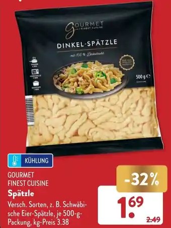 Aldi Süd GOURMET FINEST CUISINE Spätzle 500 g Packung Angebot