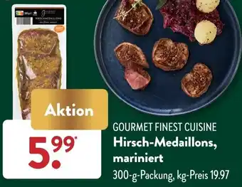 Aldi Süd GOURMET FINEST CUISINE Hirsch-Medaillons, mariniert 300 g Packung Angebot