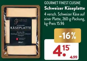 Aldi Süd GOURMET FINEST CUISINE Schweizer Käseplatte 260 g Packung Angebot